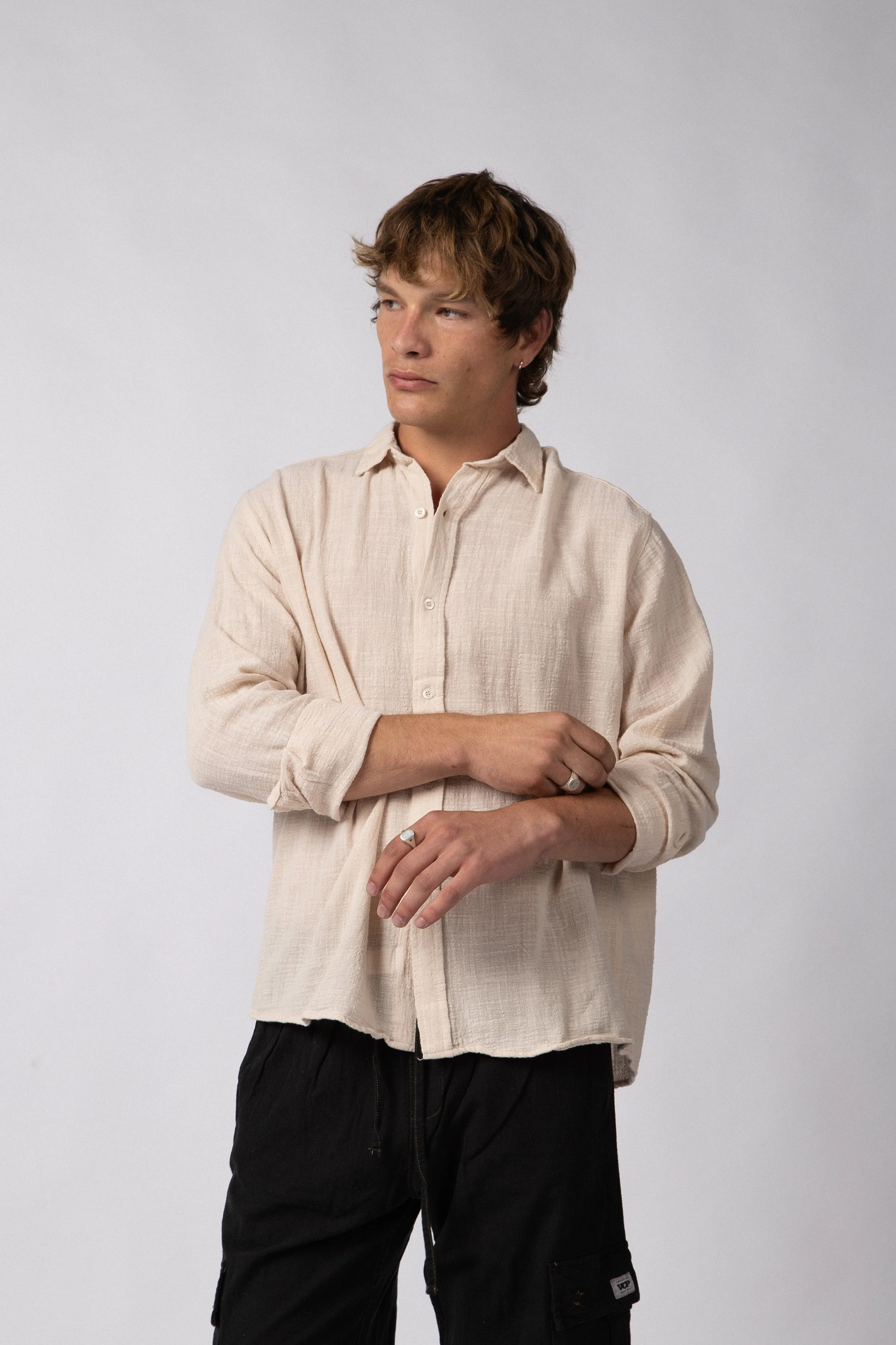 Camisa Manga Larga Lino Zen Crudo - Image 7