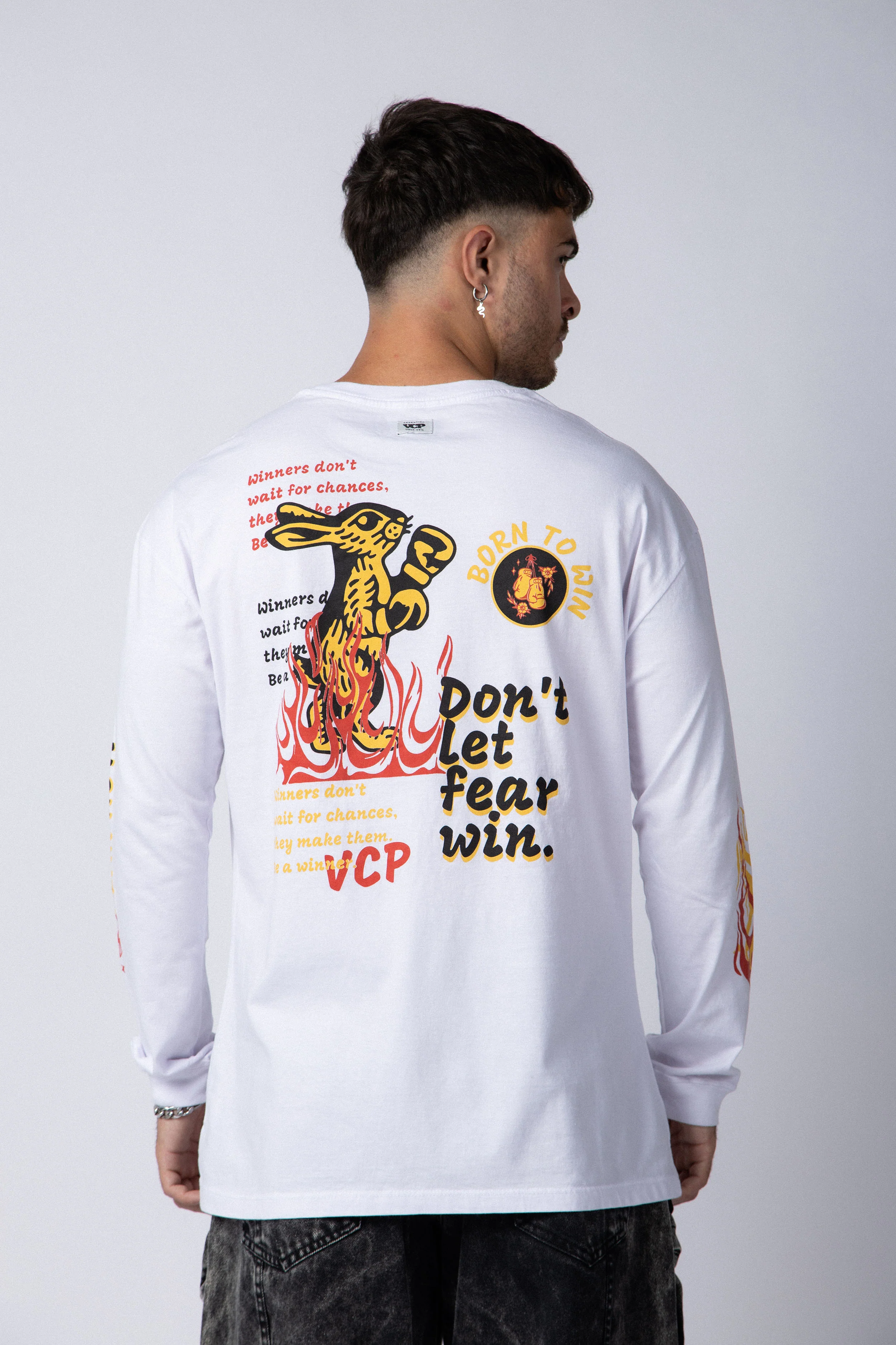 Remera Manga Larga Fear Blanca - Image 2